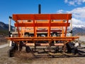 A restored paddle wheel at carcross Royalty Free Stock Photo