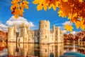 Historic Bodiam Castle in East Sussex, England