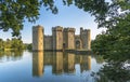 Historic Bodiam Castle and moat in East Sussex Royalty Free Stock Photo