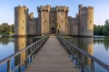 Historic Bodiam Castle and moat in East Sussex Royalty Free Stock Photo