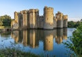 Historic Bodiam Castle and moat in East Sussex Royalty Free Stock Photo