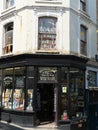 Historic book store with large windows in Falmouth Cornwall
