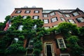 Historic brick buildings in Beacon Hill, Boston, Massachusetts. Royalty Free Stock Photo