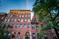 Historic brick buildings in Beacon Hill, Boston, Massachusetts. Royalty Free Stock Photo