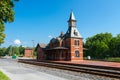 Historic brick railway station build in 1873 Royalty Free Stock Photo