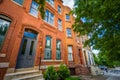 Historic brick row houses in Bolton Hill, Baltimore, Maryland