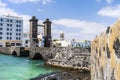 Historic bridge of the balls connecting city with San Gabriel Castle, Arrecife, Lanzarote, Canary Islands, Spain Royalty Free Stock Photo