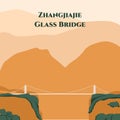 Historic bridge in China. Zhangjiajie`s National Forest Park The Grand Canyon of Zhangjiajie skywalk Glass-bottom Bridge. The