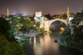 Historic bridge in Mostar, Bosnia Herzegovina Royalty Free Stock Photo