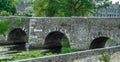 Historic bridge over the Blavet river, Bretagne, France.