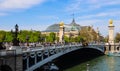 Historic bridge Pont Alexandre III over the River Seine in Paris France Royalty Free Stock Photo