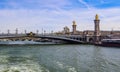 Historic bridge Pont Alexandre III over the River Seine in Paris France Royalty Free Stock Photo