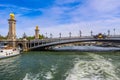 Historic bridge Pont Alexandre III over the River Seine in Paris France Royalty Free Stock Photo