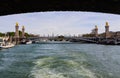 Historic bridge Pont Alexandre III over the River Seine in Paris France Royalty Free Stock Photo