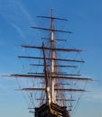 Historic British ship parked in dock in London