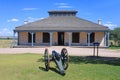 Historic Building with Cannon at Fort Laramie Royalty Free Stock Photo