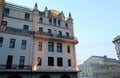 Historic building in the center of Moscow Metropol Hotel at night, Russia Royalty Free Stock Photo