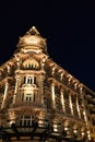 Bari, Apulia, Italy. Old building by night