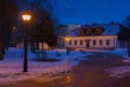 Historic building in the evening, guest house, hotel, tourist attraction, Poland, Podlasie Royalty Free Stock Photo