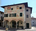 Historic building with frescoed wall Royalty Free Stock Photo