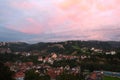 Historic building in Fribourg sunset