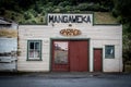 A historic building of mechanical workshop in small town of Mangaweka in New Zealand