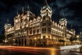 Historic building at night in Kuala Lumpur, Malaysia. The building was built in, Sultan Abdul Samad Building in Kuala Lumpur, AI