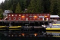 This historic building now houses the Telegraph Cove whale museum, on Vancouver Island, British Columbia, Canada