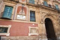 Historic building,palace,palacio episcopal,baroque-rococo style,main facade square Belluga,Murcia,Spain. Royalty Free Stock Photo