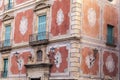 Historic building,palace,palacio episcopal,baroque-rococo style,main facade square Belluga,Murcia,Spain.