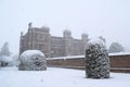 Historic building in the snow