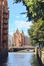 Historic Building in the Speicherstadt of Hamburg, Germany