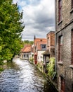 Historic Buildings along he Canals of the Medieval City of Brugge Royalty Free Stock Photo