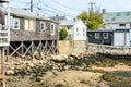 Historic buildings along the Rockport Harbour in Rockport, MA Royalty Free Stock Photo