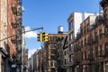 Historic buildings along Spring Street on a sunny day in Manhattan, New York City NYC Royalty Free Stock Photo