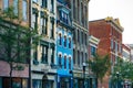 Historic buildings along Vine Street in Over-The-Rhine, Cincinnati, Ohio