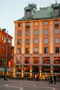 Historic buildings on beautiful wide streets of Stockholm
