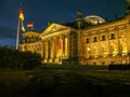 Night view of Historic buildings in Berlin The Bundestag the German federal parliament
