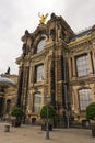 Historic buildings at Bruhl Terrasse in Dresden Royalty Free Stock Photo