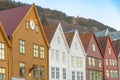 Historic buildings of Bryggen in the City of Bergen, Norway Royalty Free Stock Photo