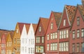 Historic buildings of Bryggen in the City of Bergen, Norway Royalty Free Stock Photo