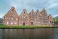 The historic buildings in the city center of Lubeck - a Unseco World Heritage Site - CITY OF LUBECK, GERMANY - MAY 10 Royalty Free Stock Photo