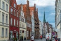 The historic buildings in the city center of Lubeck - a Unseco World Heritage Site - CITY OF LUBECK, GERMANY - MAY 10 Royalty Free Stock Photo