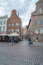 The historic buildings in the city center of Lubeck - a Unseco World Heritage Site - CITY OF LUBECK, GERMANY - MAY 10 Royalty Free Stock Photo