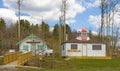 Historic buildings on display at a tourist information center Royalty Free Stock Photo