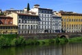 Historic buildings and gardens along Arno river, UNESCO, Florence, Tuscany, Italy