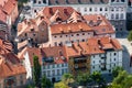 Historic buildings in Ljubljana, Slovenia. Aerial view Royalty Free Stock Photo