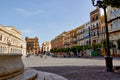 Historic buildings and monuments of Seville, Spain. Architectural details, stone facade Royalty Free Stock Photo