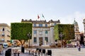 Historic buildings and monuments of Seville, Spain. Architectural details, stone facade