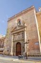 Historic buildings and monuments of Seville, Spain. Architectural details, stone facade